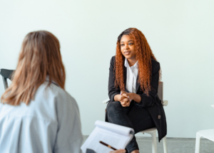 Women at an interview